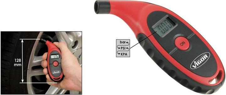 Actual product image Vigor Tyre Pressure Tester ∙ V1423 ∙ 128 mm