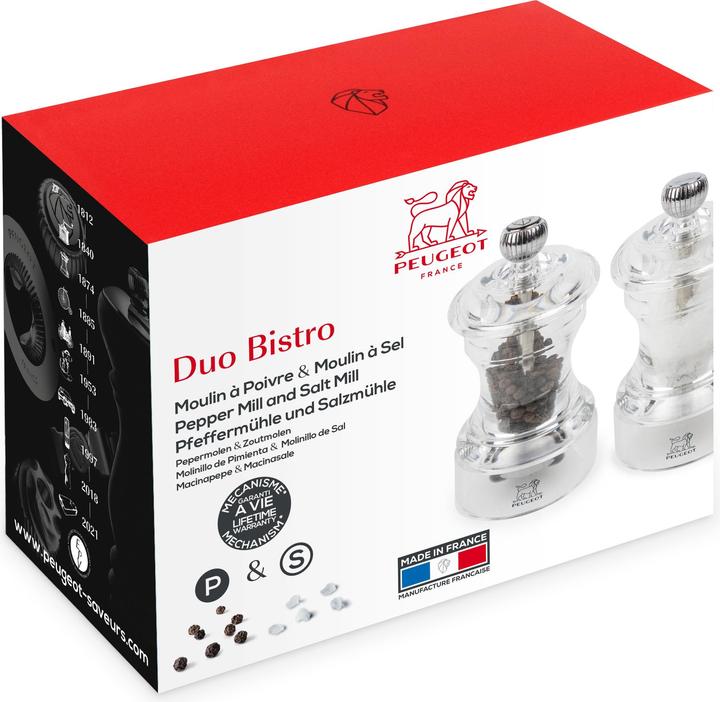 Image du produit Peugeot BISTRO Duo Acryl 10cm (Poivre, Sel)