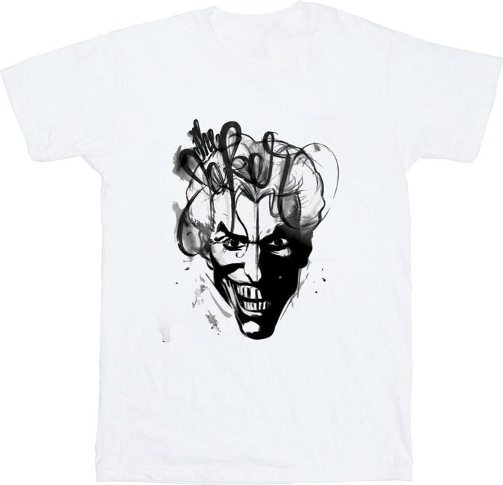 Actual product image Batman Womens/Ladies The Joker Sketch Cotton Boyfriend T-Shirt (4XL)