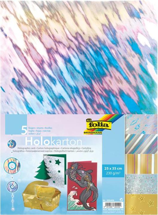 Actual product image Folia Holographic cardboard assorted (230 g/m², 5 x, 25 x 35 cm)
