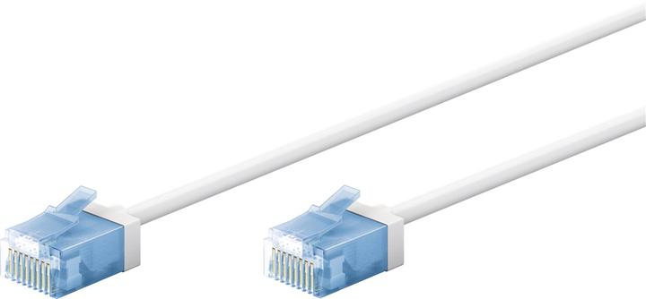 Goobay Cavo patch CAT 6A ultraflessibile, sottile, U/UTP, bianco (U/UTP, CAT6a, 0.25 m)