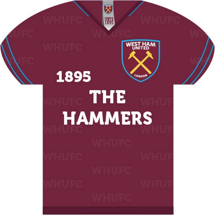 West Ham United FC Tafel Fussballtrikot (One Size)