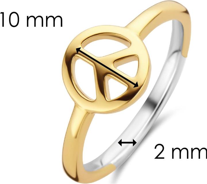 Image du produit Ti Sento Milano Bague avec symbole de paix plaqué or 12222SY (56, Argent 925)