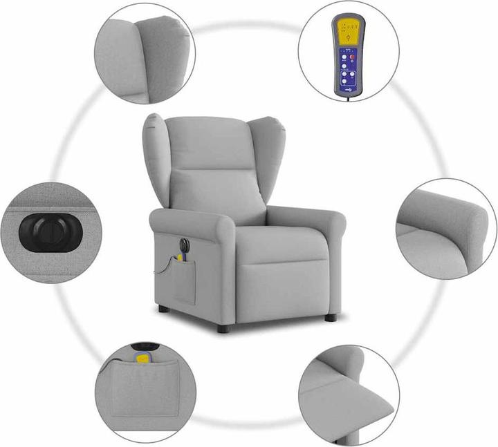 Image du produit VidaXL Fauteuil de massage électrique Tissu gris nuage
