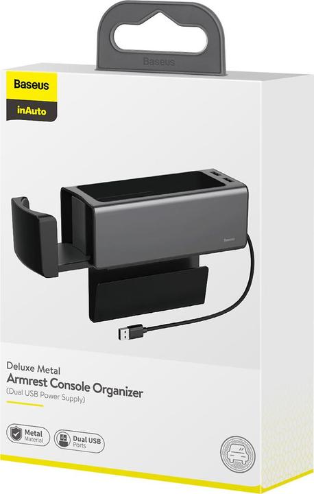 Actual product image Baseus Deluxe Metal Armrest Console Organiser