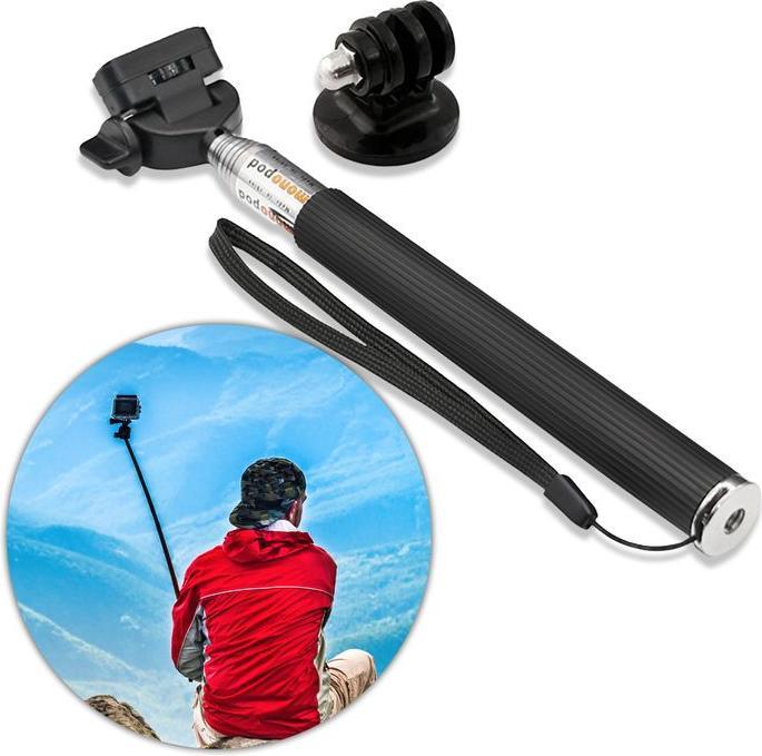Hermex Bastone per selfie monopiede con adattatore per GoPro e Xiaomi Yi Cam
