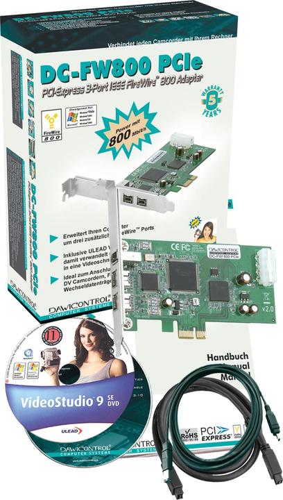 Produktbild Dawicontrol DC-FW800 FireWire PCIe Hostadapter