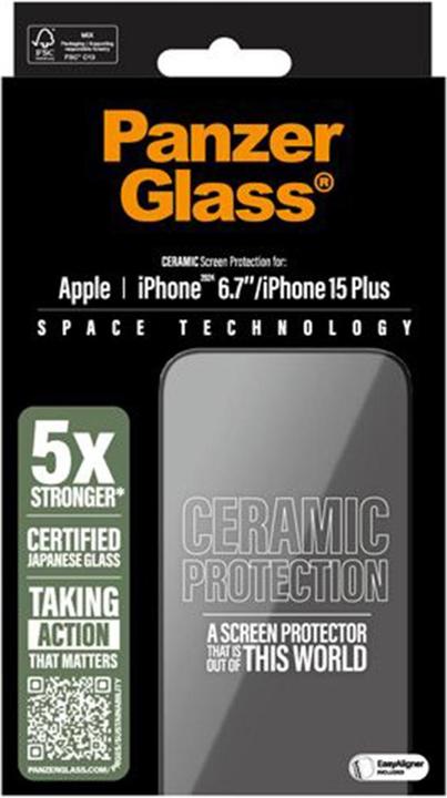 Image du produit PanzerGlass Ceramic Protection Ultra-Wide Fit (1 pièce(s), Apple iPhone 16 Plus, Apple iPhone 15 Plus)