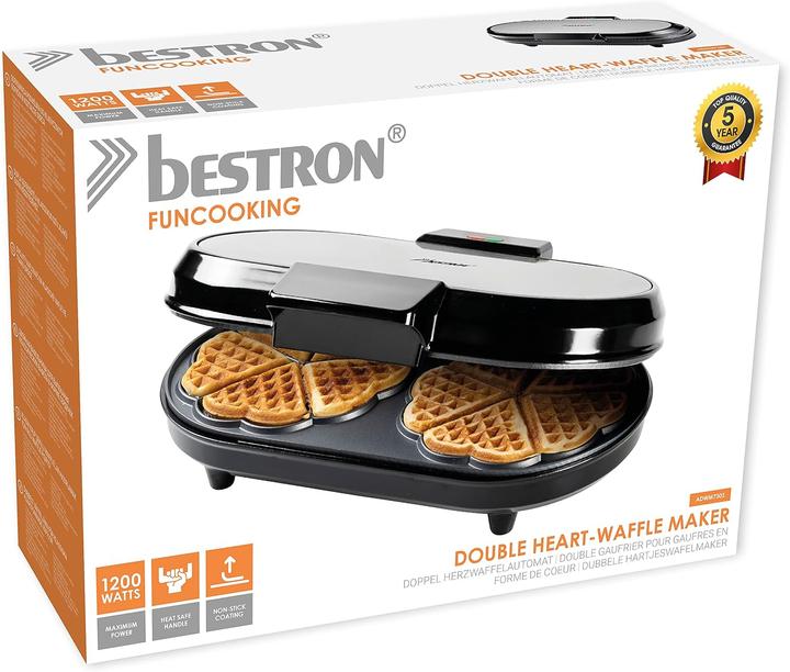 Immagine prodotto Bestron Doppia piastra per waffle per ottenere i classici waffle a forma di cuore