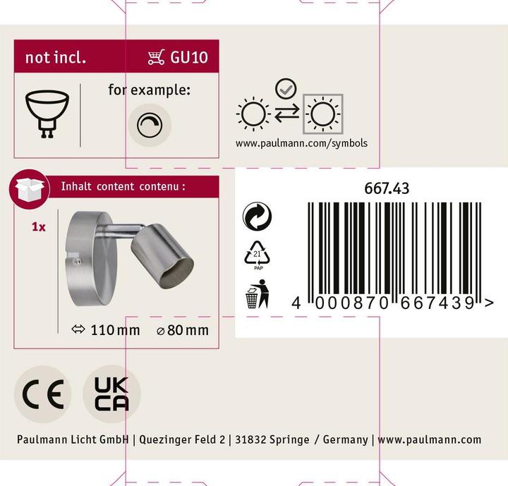 Actual product image Paulmann Carolina (GU10)