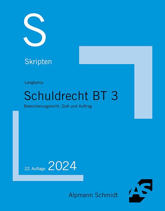 Actual product image Skript Schuldrecht BT 3 (German, Tobias Langkamp, 2024)