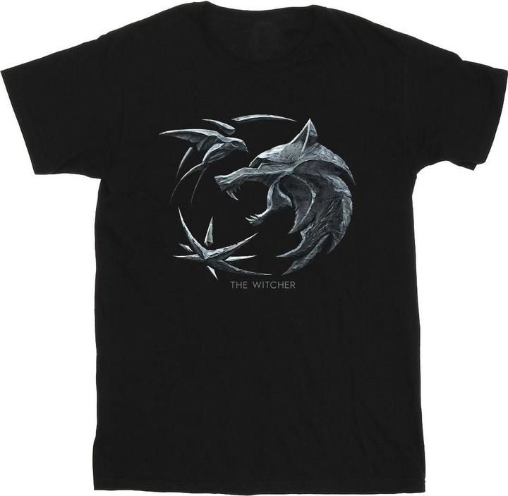 Actual product image Netflix Mens The Witcher Wolf Logo T-Shirt (L)