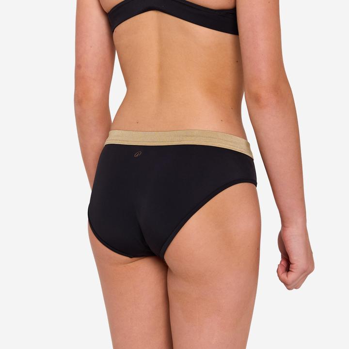 Image du produit Olaian Bas de maillot de bain surf Fille - 900 Buddy noir et or (140)
