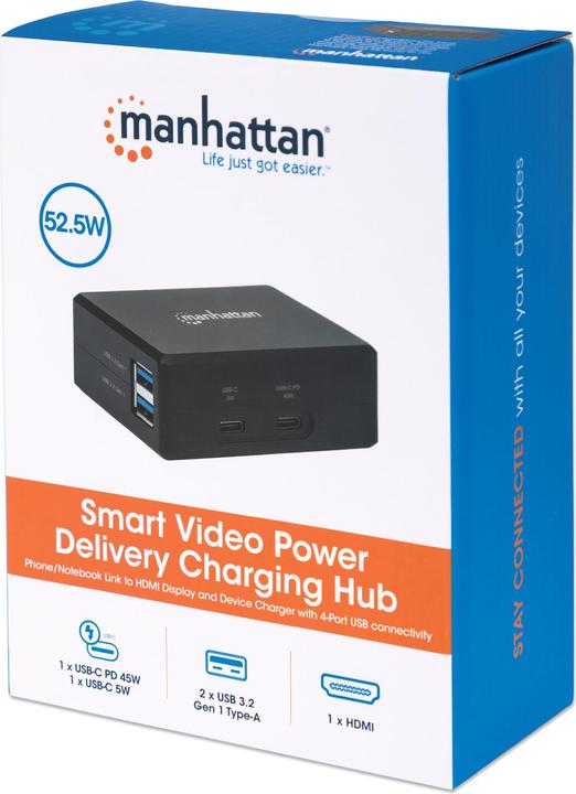 Immagine prodotto Manhattan 130554 Hub di ricarica Smart Video Power Delivery (USB-C, 1 Porti)