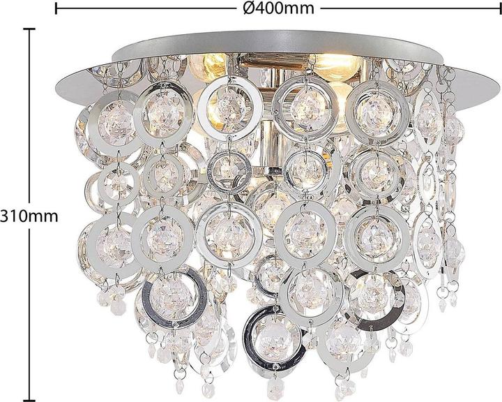 Image du produit Lindby Kisana plafonnier, chrome, Ø 40 cm (40 cm)