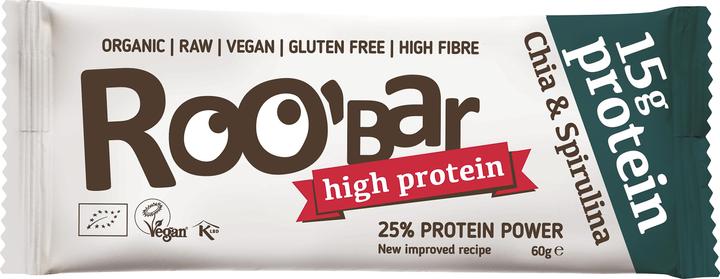 Produktbild Roobar Chia & Spirulina Protein Rohkost Riegel Bio (1 Stk., 60 g)