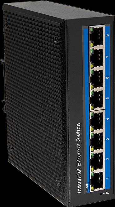 Actual product image LogiLink NS200 Industrial Fast Ethernet Switch 8-Port 10/100 Mbps DIN Rail Mounting (8 Ports)