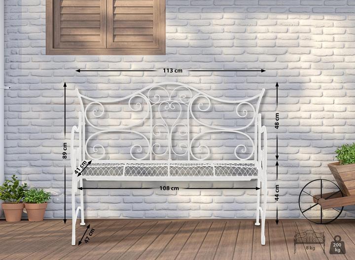 Image du produit CLP Banc de jardin Tara, blanc