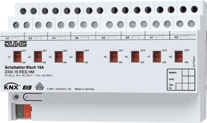 JUNG Actionneur de commutation 2308.16REGHM KNX octuple (Actionneur de commutation)