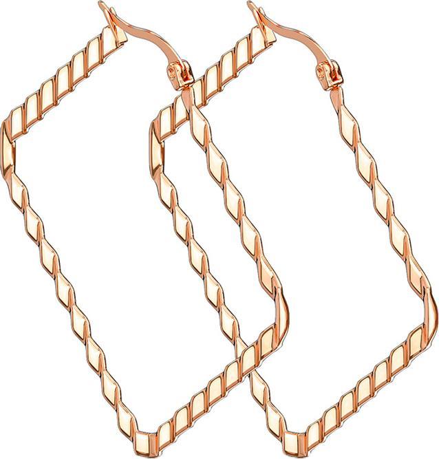 Star Piercing Ohrring rosegold Wellenmuster viereckig (ohne Messing, Chirurgenstahl 316L)