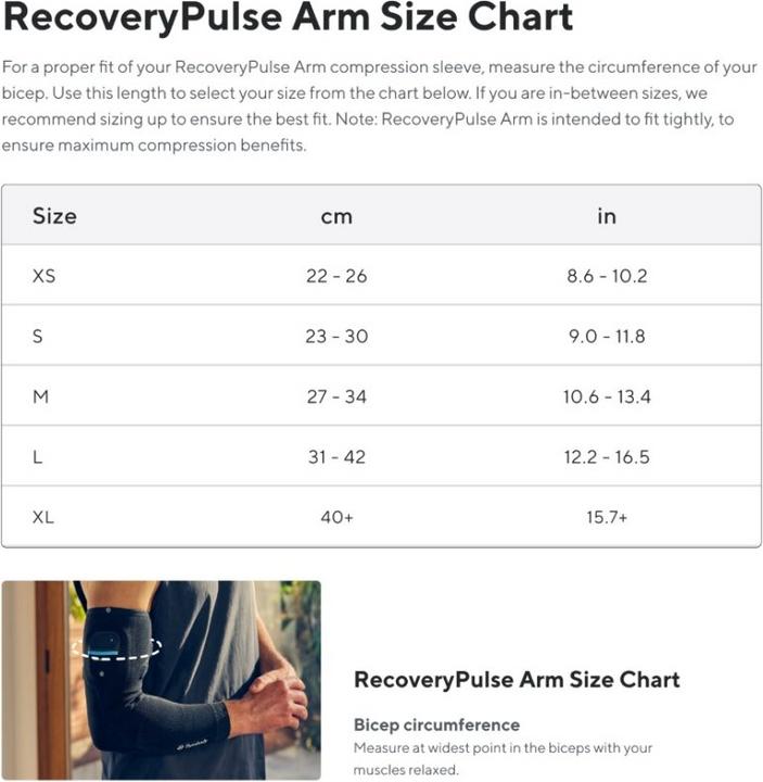 Nährwerte und Zutaten Theragun RecoveryPulse - Arm Sleeve - XL