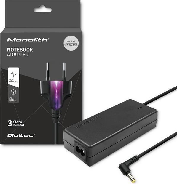 Actual product image Qoltec 51115 Power adapter for ACER 65W| 19V| 5.5* 1.7| 3.42A|+ power (65 W)