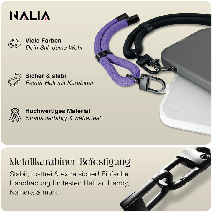 Actual product image Nalia Wristy Lanyard Handykette – Universal Trageband für Smartphones – Verstellbar, Soft & Elastisch