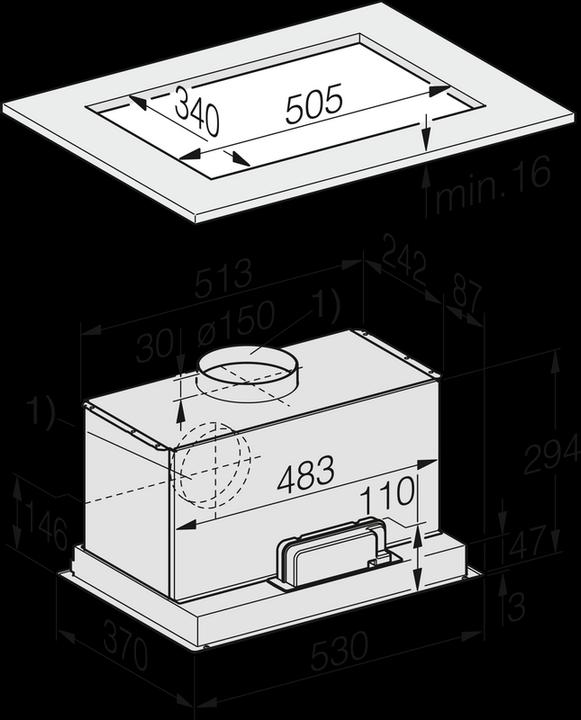 Actual product image Miele DAE 1530 (Hut ventilator)