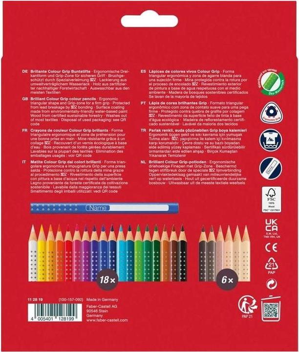 Immagine prodotto Faber-Castell Grip a colori (Ordinati, 24 x)