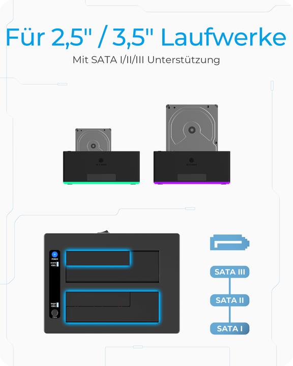 Produktbild Icy Box Docking- & Klonstation (USB-B, 1 Ports)