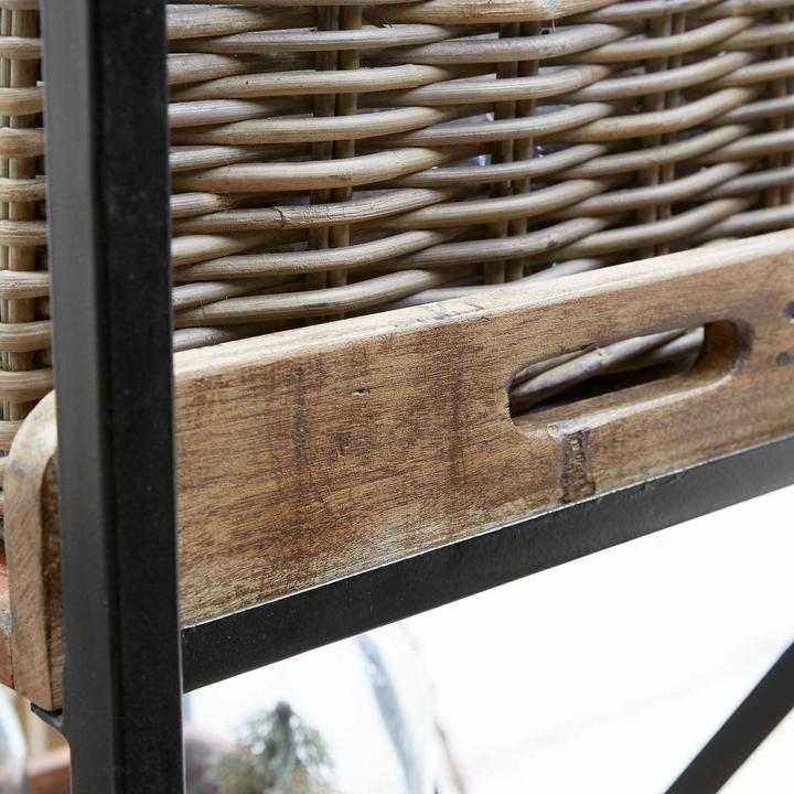 Produktbild Loberon Regal Lancaster antikbraun/schwarz (200 x 55 x 40 cm)