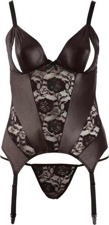 Productafbeelding Cottelli Collection Jarretel chemise met open cups (XL)
