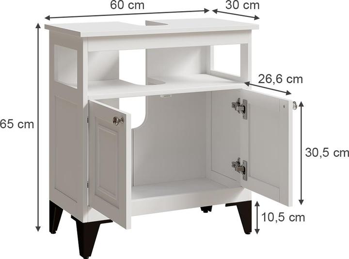 Produktbild Vichy Waschbeckenunterschrank Vanity, Weiss, 60 x 65 cm (60 x 65 x 30 cm)
