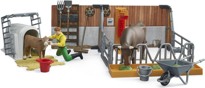 Actual product image Bruder Cow and calf barn with farmer