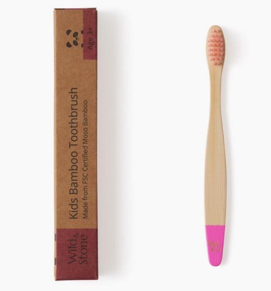 Produktbild Wild and Stone Kinder Bambuszahnbürste Pink (Weich, 1 x)