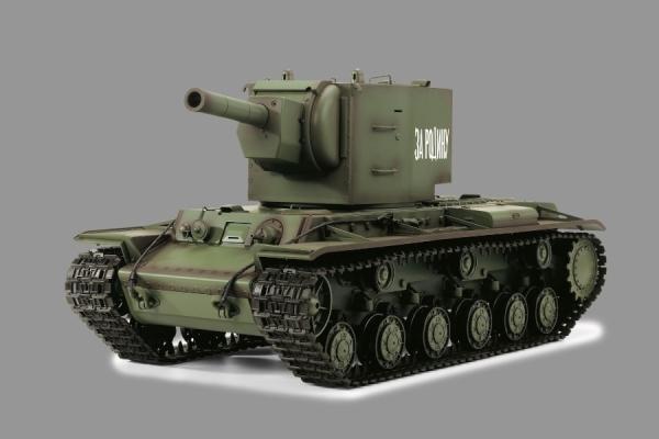 Es-toys RC Tank "Russian KV-2" Heng Long 1:16 With R&S, Metal Gearbox (Steel) And Metal Tracks -2,4Ghz - (RTR Ready-to-Run)