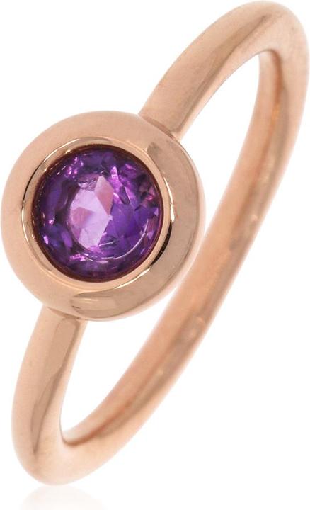 Image du produit Xen Bague avec améthyste de 5 mm env. 0,45 ct. plaquée or rose (52, Argent 925)