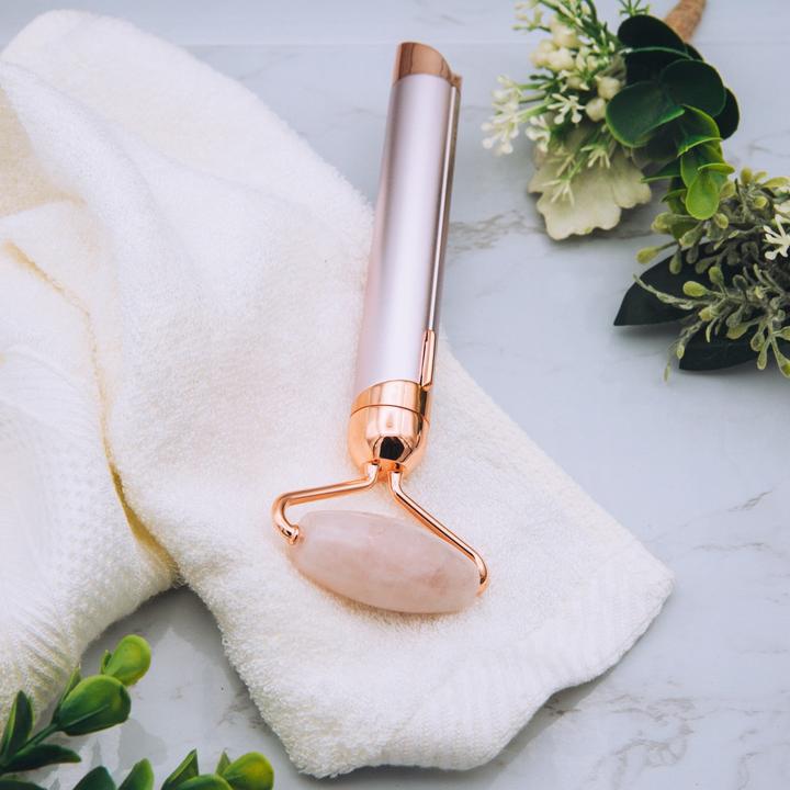 Actual product image Flawless Contour Face Roller with Rose Quartz White