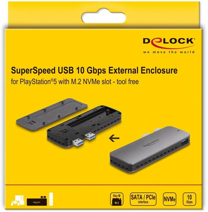 Immagine prodotto Delock Custodia USB 3.2 Gen 2 per PlayStation®5 con slot M.2 NVMe (M.2)