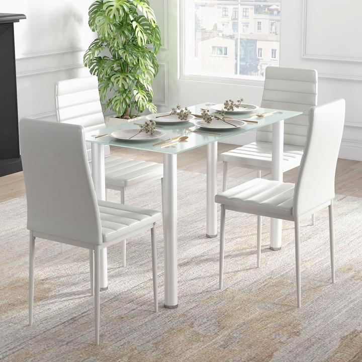 Immagine prodotto Homcom Esszimmergruppe mit 4 Stühlen (120 x 60 x 97 cm)