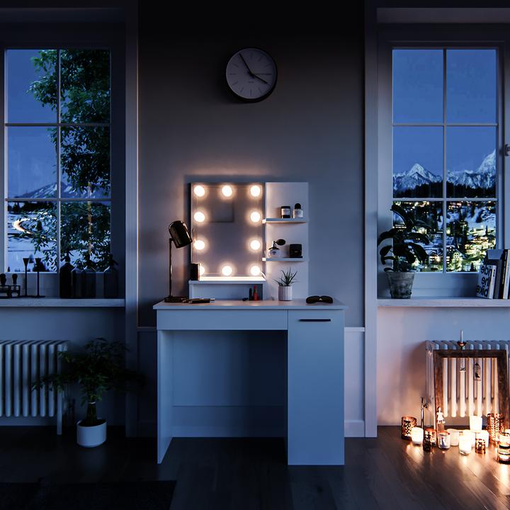 Actual product image Vicco Julia with stool and lighting (90 x 38 x 138 cm)