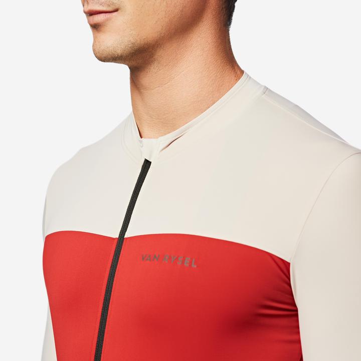 Produktbild Van rysel Rennrad Fahrradtrikot Sommer kurzarm Herren Slimfit Endurance 2 rot/beige (S)