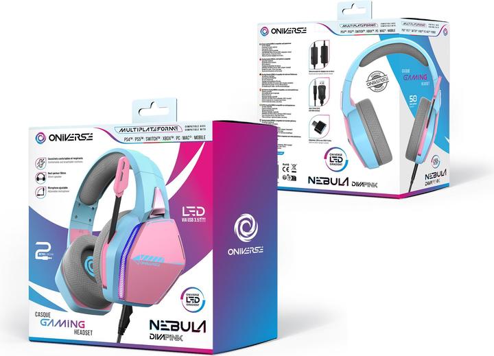 Produktbild Oniverse Gaming Headset Nebula - Diva Pink (Kabelgebunden)