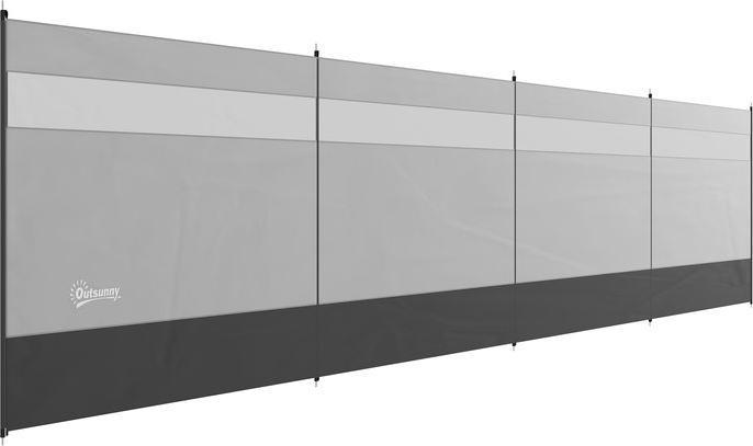 Produktbild Swisshandel24 Windschutz faltbar mit Lichtquellenfenster 725x140 cm Grau (725 cm)