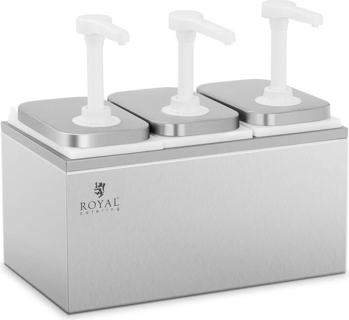 Actual product image Royal Catering Condiment Dispenser - 3 pumps - 3 x 2 L