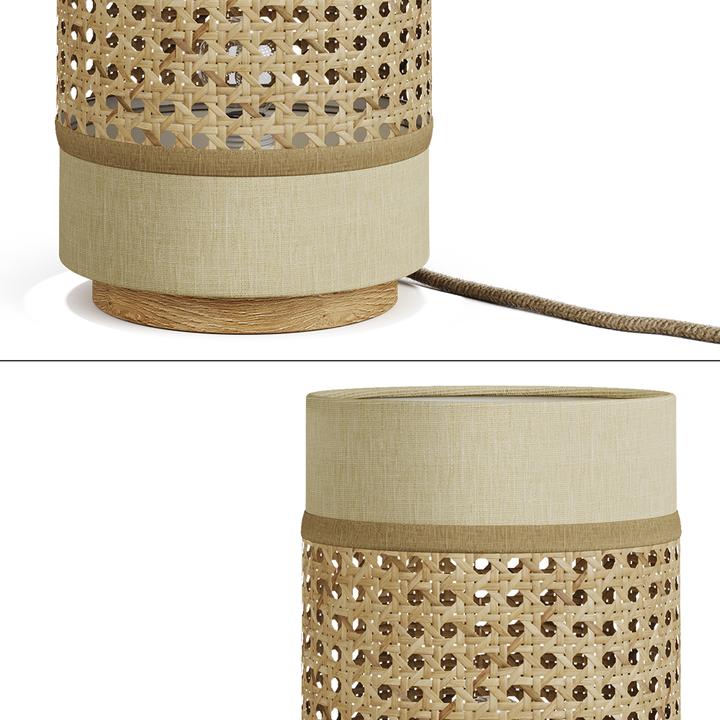 Produktbild Vicco Tischlampe Morten, Rattan/Creme, 17.5 x 26.5 cm (E27)