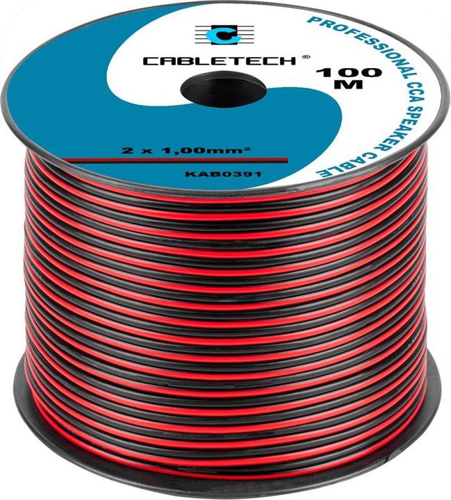 Image du produit Cabletech CCA 1.0mm Lautsprecherkabel Schwarz-Rot (0.15 m)