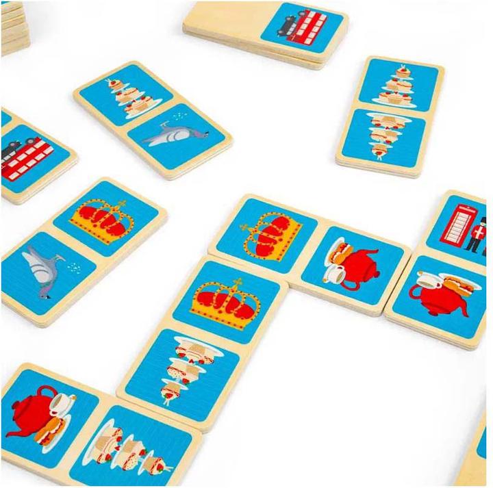 Energy Label Bigjigs London-Dominospiel aus Holz, 28-teilig.