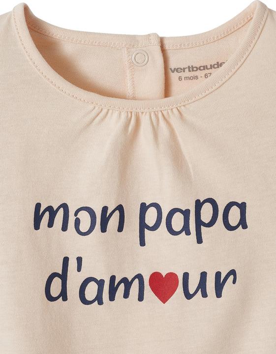 Actual product image Vertbaudet Baby T-shirt with organic cotton lettering (62)