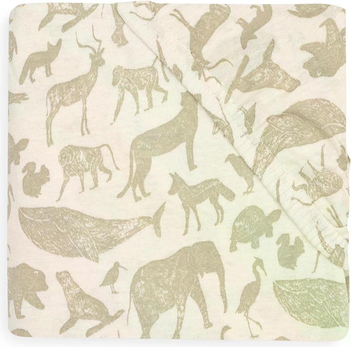 Jollein Fix-Leintuch Animals Olive Green 60 x 120 cm (60 x 120 cm)